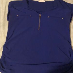 Blue maternity shirt